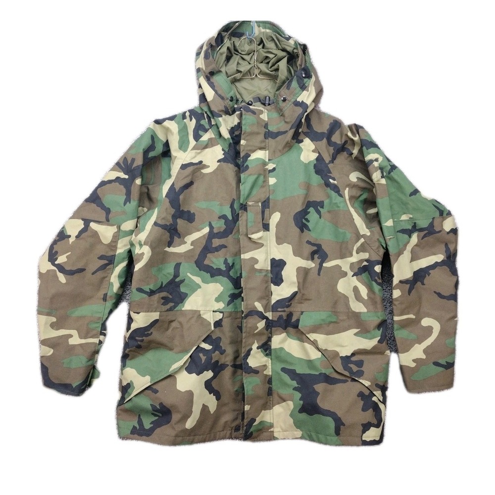 Vintage US Army ECWCS Parka Jacket Mens LG Woodland Camo USGI Military